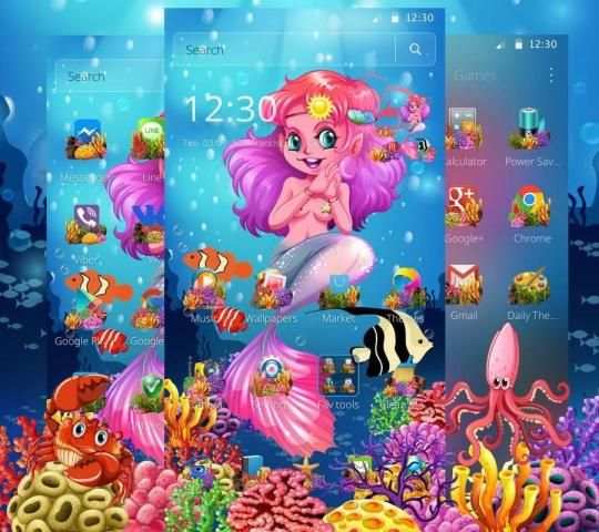 Cute Mermaid Ocean Princess Theme скриншот 5