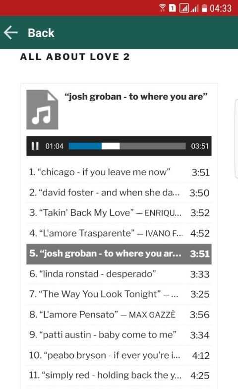 MP3 Love Songs Memories screenshot 2