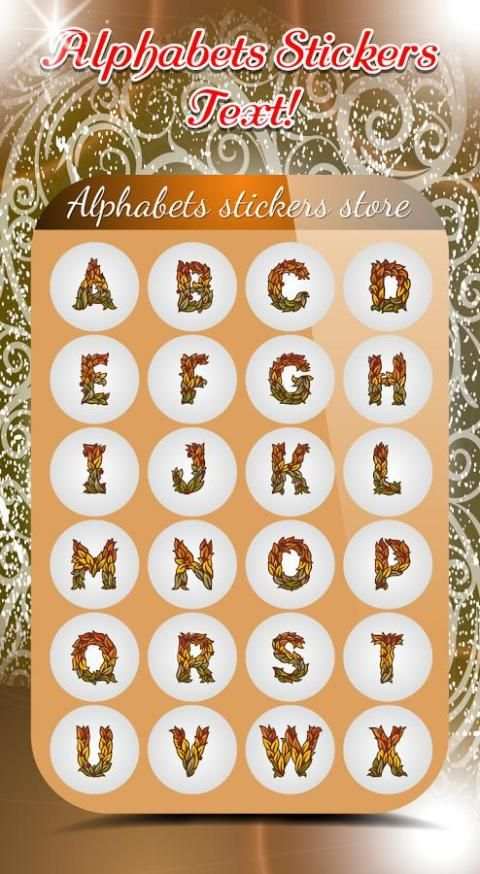 Alphabets Stickers Text! स्क्रीनशॉट 7