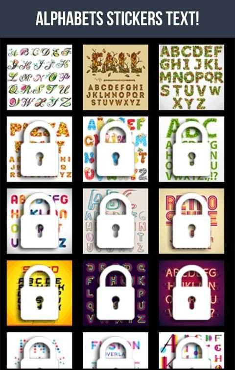 Alphabets Stickers Text! स्क्रीनशॉट 4