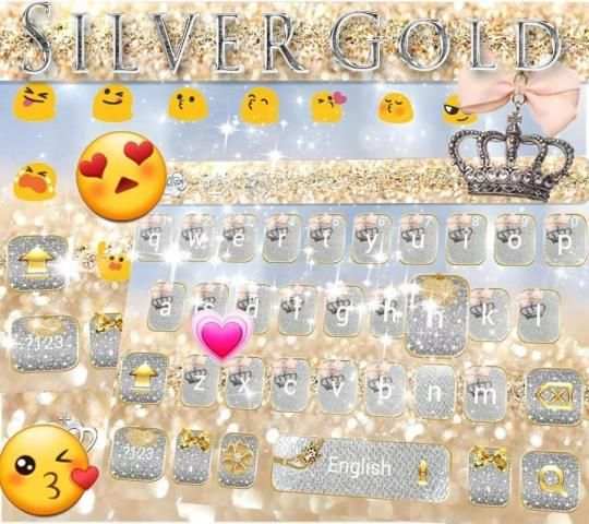 Silver gold Keyboard theme screenshot 2