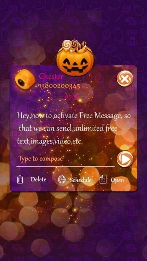 (FREE) GO SMS HALLOWEEN CANDY THEME screenshot 1