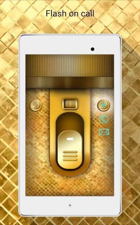 Golden Flashlight & Flash on Call screenshot 3