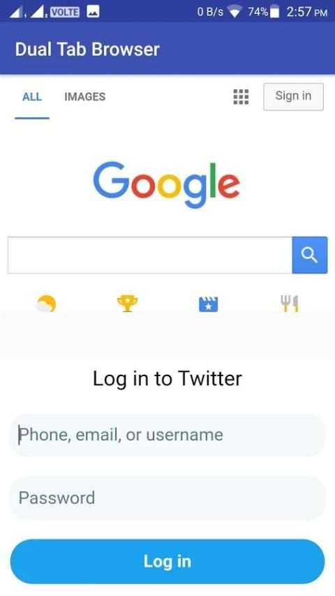 Dual Tab Browser (Pro*) screenshot 1