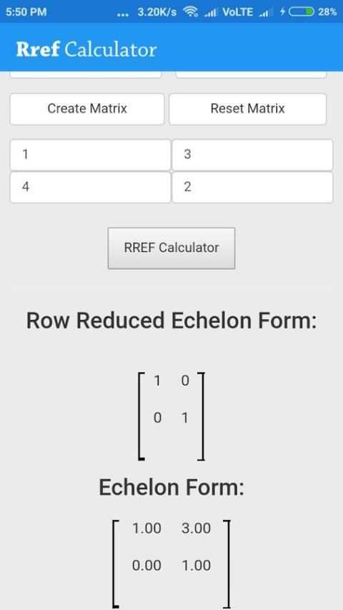 RREF Calculator скриншот 1