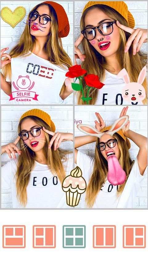 Sweet selfie camera collage screenshot 3