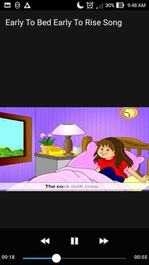 Early To Bed Early To Rise Song for Kids Offline 1 تصوير الشاشة