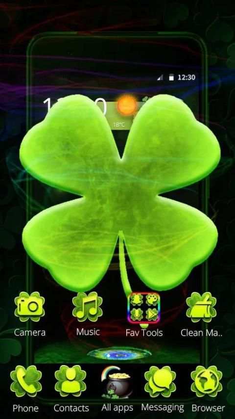 Tema Rainbow Clover 3D Lucky screenshot 2