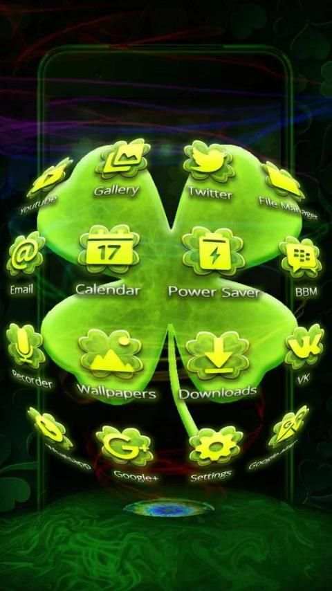 Tema Rainbow Clover 3D Lucky screenshot 3