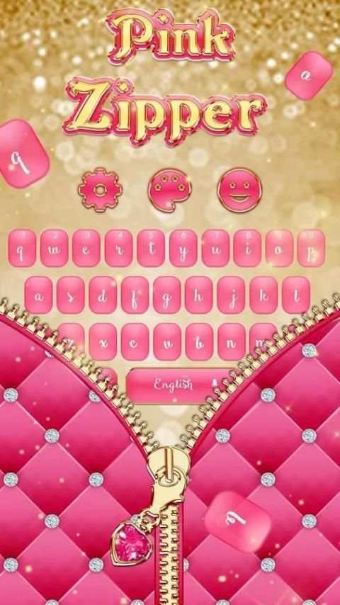 Salmon Pinky Zipper Keyboard Theme скриншот 3