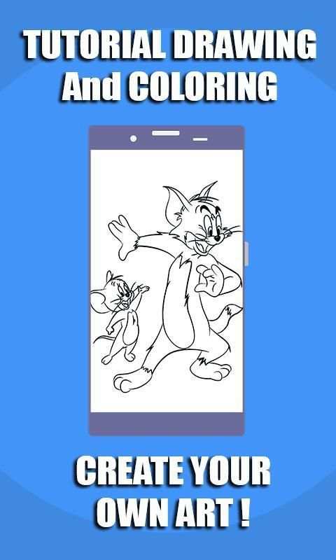 TutorialDrawing: Tom Jerry Free Drawing & Coloring screenshot 3