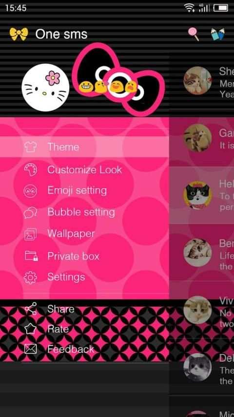 One Sms Theme for Hello Kitty screenshot 1