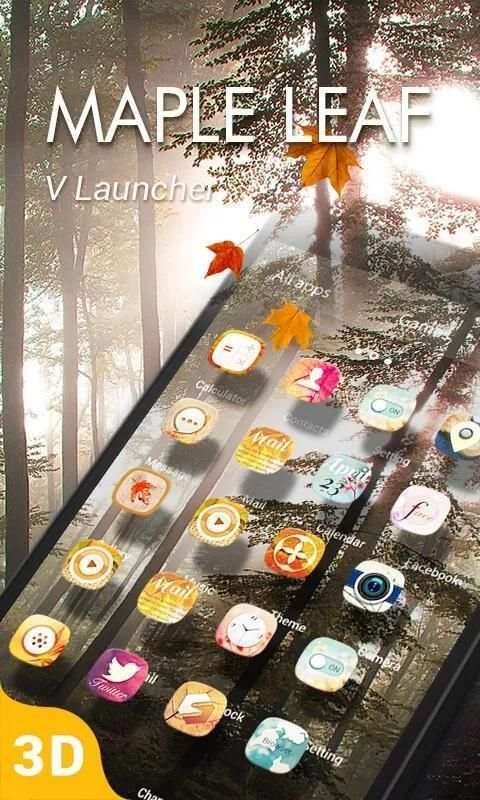 Maple Leaf 3D V Launcher Theme скриншот 4