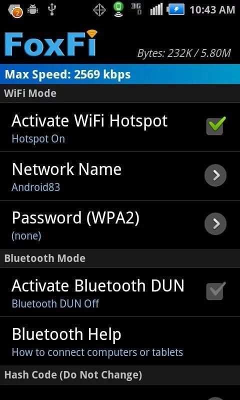 FoxFi (WiFi Tether w/o Root) скриншот 2