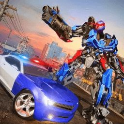 ikon Police Car Fighter Robot : Transform Games 2018