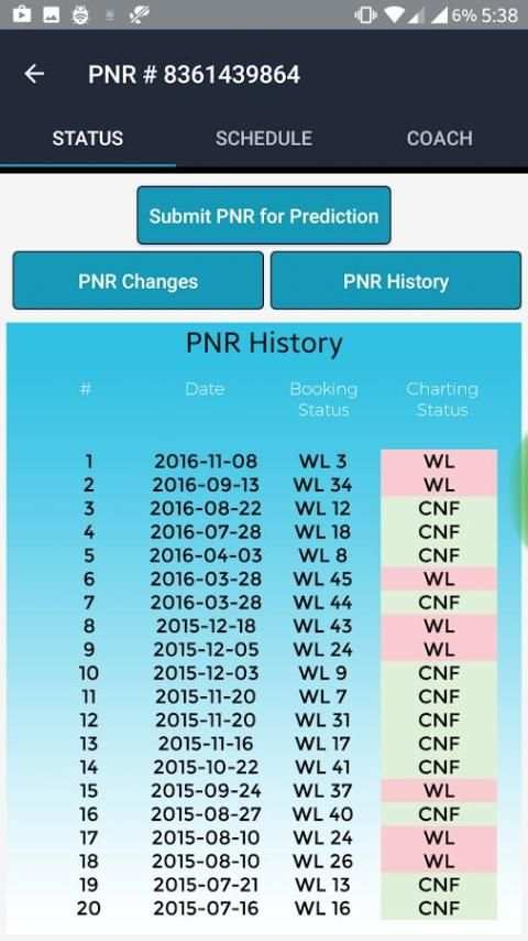 PNR Status & Running Status स्क्रीनशॉट 4