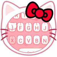 Cute pink Kitty Theme&Emoji Keyboard on 9Apps