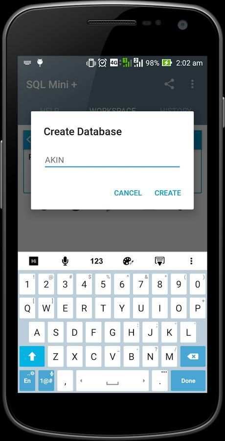 SQL Mini - SQLite Editor 7 تصوير الشاشة
