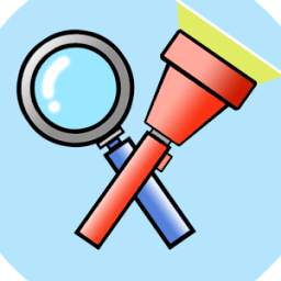Flashing Magnifying glass - (flashlight app)
