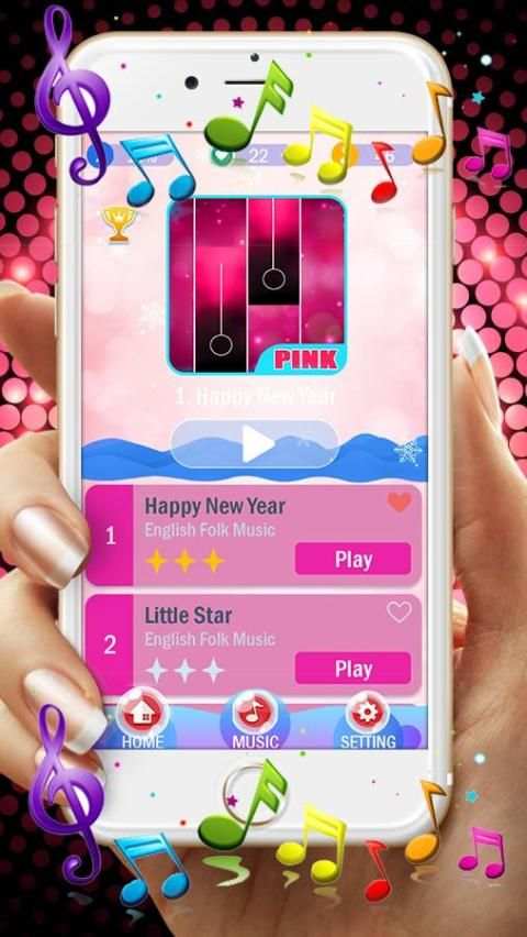 Pink Piano Tiles 2017 screenshot 3