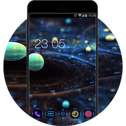Galaxy Space Tech Theme: Color Neon Wallpaper HD icon