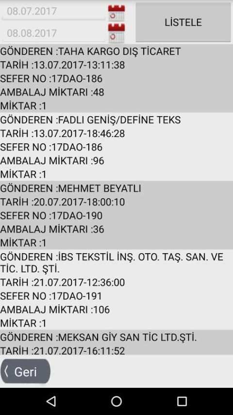Taha Kargo Mobil Takip screenshot 1