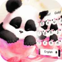 Cute pink panda keyboard