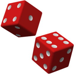 Two dice - throwing for a board game أيقونة