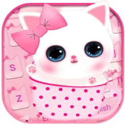 Pink Cute Kitty Keyboard Theme