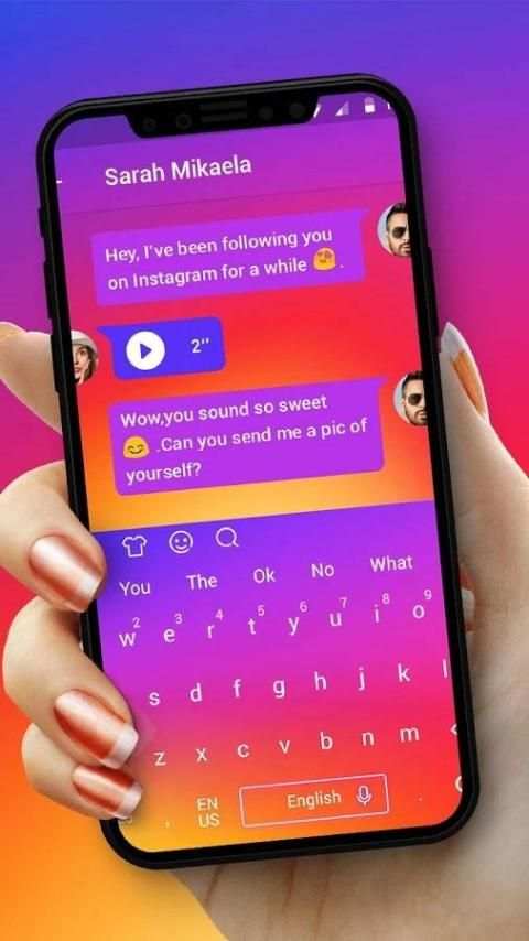 Rainbow Keyboard Theme for Instagram screenshot 5
