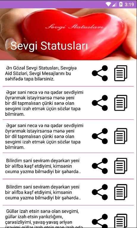 Watsap və Facebok üçün Stasuslar скриншот 2