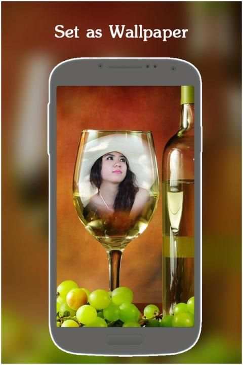 Wine Glass Photo Frame HD स्क्रीनशॉट 1