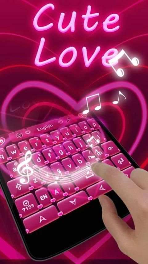 Cute Love GO Keyboard Theme screenshot 5