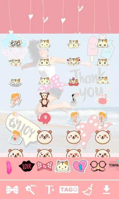 ❤∴ Cute Kawaii Stickers Photo Editor ∴❤ 3 تصوير الشاشة