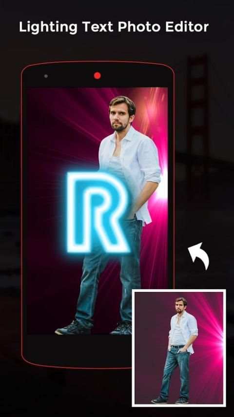Lighting Text Photo Editor 3 تصوير الشاشة