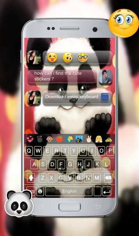 teddy panda GO keyboard theme скриншот 3