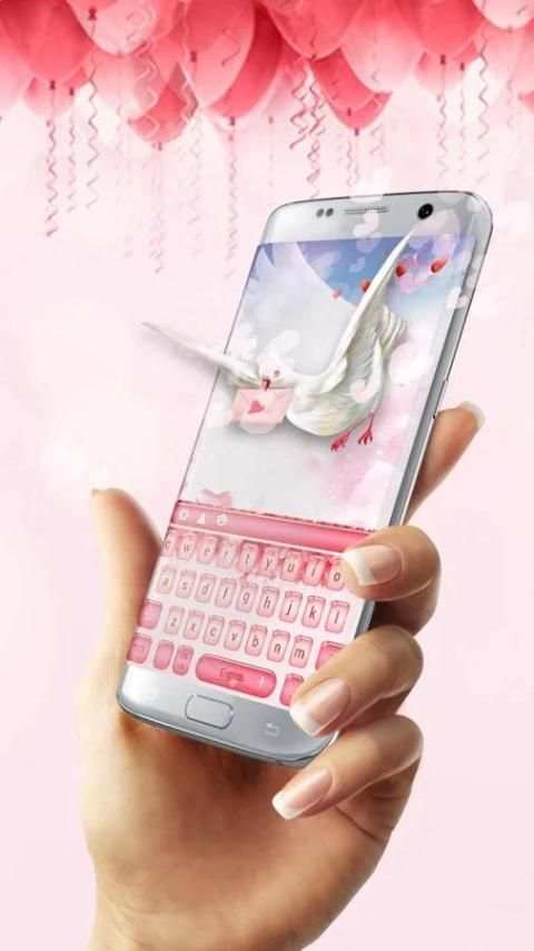 Pink Rose Love Letter Keyboard скриншот 2
