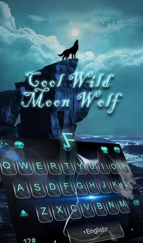 Cool Wild Moon Wolf Keyboard Theme screenshot 5