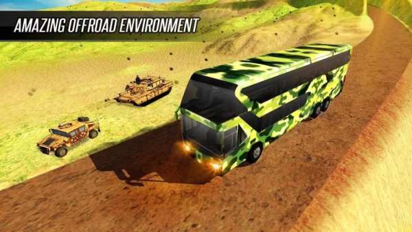 Offroad Army Coach Bus driver Hill Simulator 18 скриншот 3
