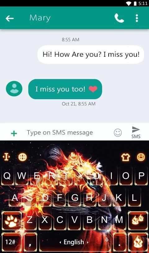 Fire Tiger King Keyboard Theme screenshot 4