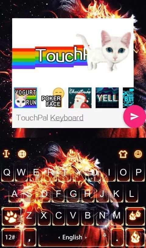 Fire Tiger King Keyboard Theme screenshot 1