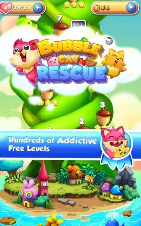 Bubble Cat Rescue скриншот 5