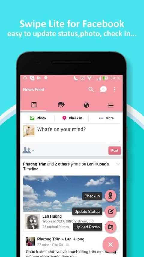 Super Swipe Theme for Facebook скриншот 2