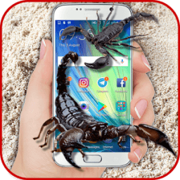 Scorpion on screen run in phone prank icon