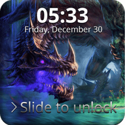 Magic Dragon Flame PIN Lock Screen أيقونة