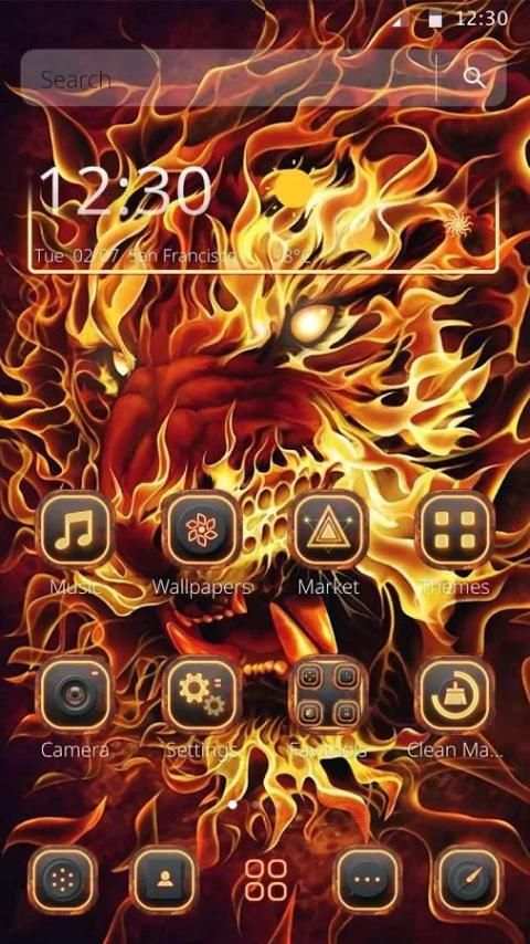 Red Fire Lion Theme скриншот 3