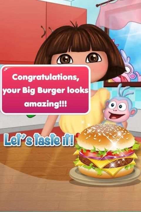 Dora Cooking Burger 1 تصوير الشاشة