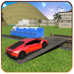 Crazy Car Cargo Train Driving 3D आइकन