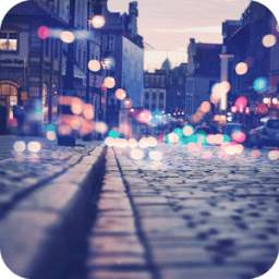 Stylish Romantic Theme: Neon Night Street Launcher