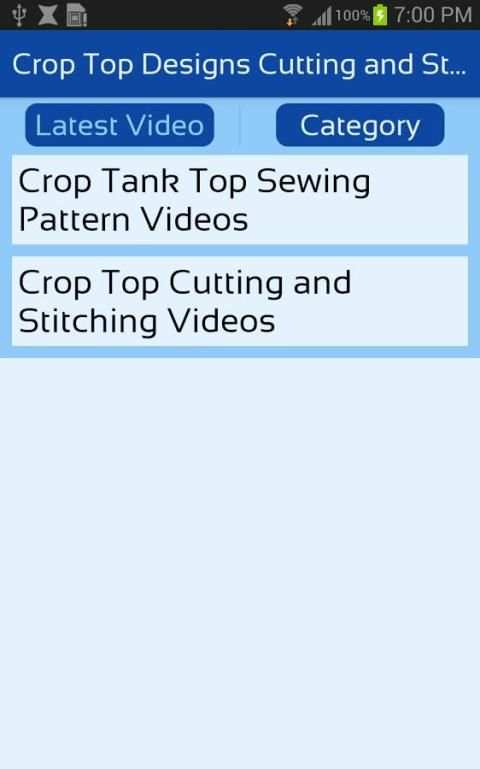 Crop Top Designs Cutting and Stitching Videos App 1 تصوير الشاشة